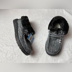 Hey Dude Britt Youth Boho Fluo Youth Girls Shoes Black Boots Women EU36 US Y4-L5